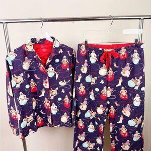 Nick & Nora Sock Monkey Thermal Pjs Set Medium